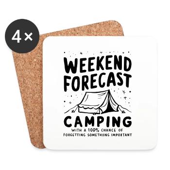 Weekend Camping Forecast - Untersetzer (4er-Set) - Weiß - Vorne