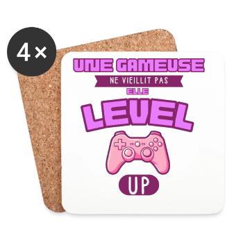 Elle Level Up Gameuse Rose - Dessous de verre (lot de 4) - blanc - Devant