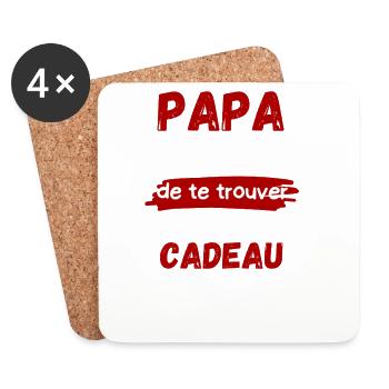 Papa: meilleur cadeau déjà trouvé - Dessous de verre (lot de 4) - blanc - Devant