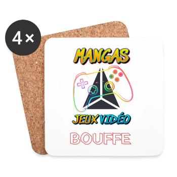 Mangas Jeux Vidéo Néon Bouffe - Dessous de verre (lot de 4) - blanc - Devant