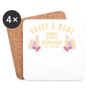 Voici à quoi ressemble le meilleur tonton - Dessous de verre (lot de 4) - blanc - Devant