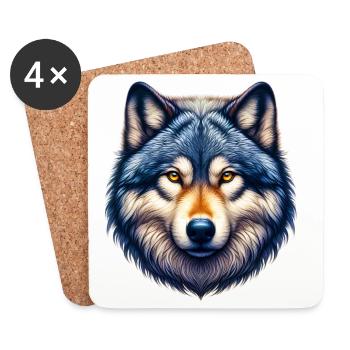 Wolf - Coasters (set of 4) - white - Front