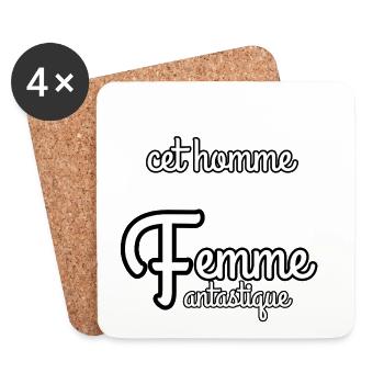 Femme fantastique prise - Dessous de verre (lot de 4) - blanc - Devant