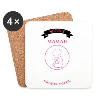 Secret Maman Grande Sœur - Dessous de verre (lot de 4) - blanc - Devant