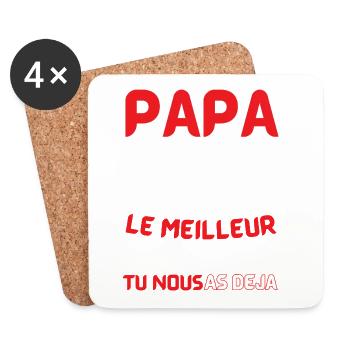 Papa: le meilleur cadeau déjà - Dessous de verre (lot de 4) - blanc - Devant