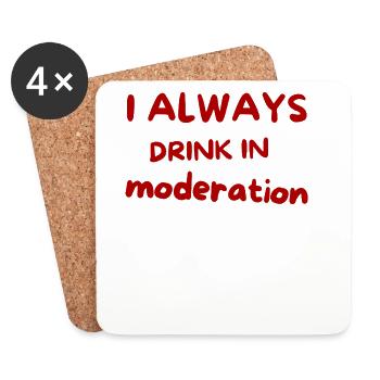Ich trinke immer in Maßen – Red Script - Untersetzer (4er-Set) - Weiß - Vorne