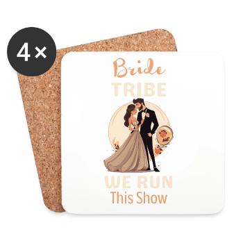 Tribu de la Mariée, c’est nous qui gérons ce spectacle - Dessous de verre (lot de 4) - blanc - Devant