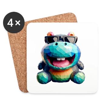 Hippo Fun - Coasters (set of 4) - white - Front