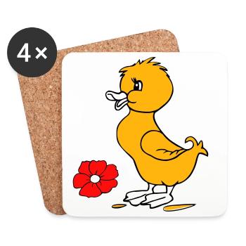 Easter chicks Happy Easter - Coasters (set of 4) - white - Front