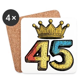 45 Number Crown - Coasters (set of 4) - white - Front