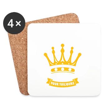 Papa Roi Pour Toujours – Je T’aime Papa - Dessous de verre (lot de 4) - blanc - Devant