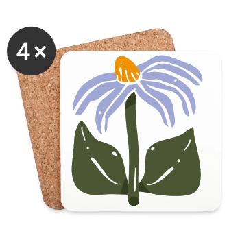Stylized Wildflower - Coasters (set of 4) - white - Front