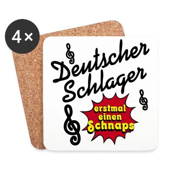Schlager party, Schlager music, first schnapps - Coasters (set of 4) - white - Front