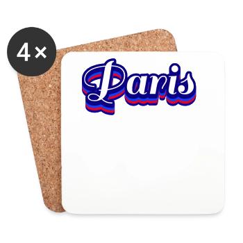 Paris City of Love Retro Logo - Coasters (set of 4) - white - Front