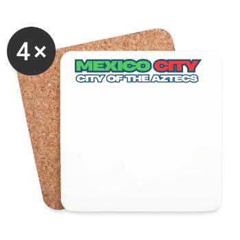 Aztec City Neon Mexiko-Stadt Retro - Untersetzer (4er-Set) - Weiß - Vorne