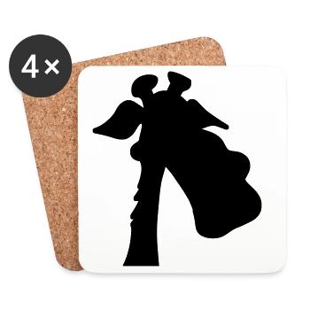 Giraffe Silhouette - Untersetzer (4er-Set) - Weiß - Vorne