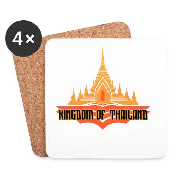 Silhouette du temple : Royaume de Thaïlande - Dessous de verre (lot de 4) - blanc - Devant