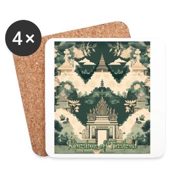 Panorama des Königreichs Thailands Tempel - Untersetzer (4er-Set) - Weiß - Vorne