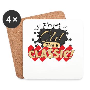 Alt, ich bin ein klassisches Retro-Logo - Untersetzer (4er-Set) - Weiß - Vorne