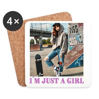 Je suis juste une fille - Dessous de verre (lot de 4) - blanc - Devant