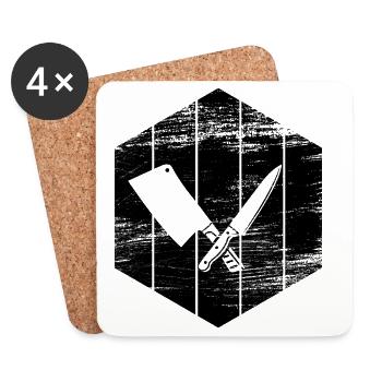 Knife and cleaver - Coasters (set of 4) - white - Front