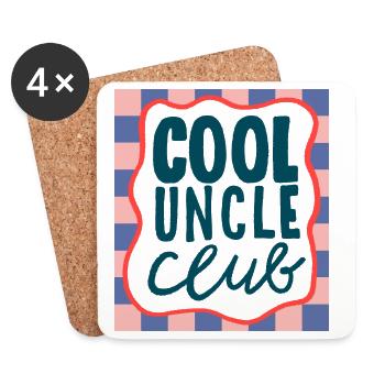 Cool Uncle Club Badge - Untersetzer (4er-Set) - Weiß - Vorne