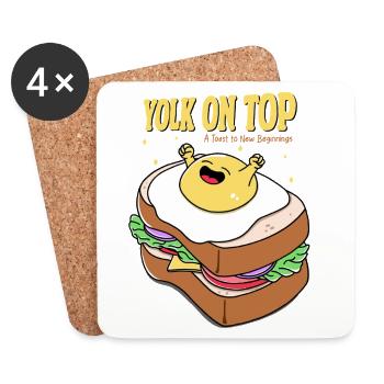 Yolk on Top - Coasters (set of 4) - white - Front