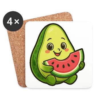 Avocado Melone Wassermelone Sommer Frucht Design - Untersetzer (4er-Set) - Weiß - Vorne