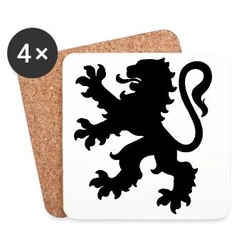 Lion - Dessous de verre (lot de 4) - blanc - Devant