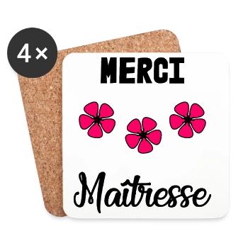 MISTRESS. MASTER. THANK YOU. THANK YOU MISTRESS. GIFT. - Coasters (set of 4) - white - Front