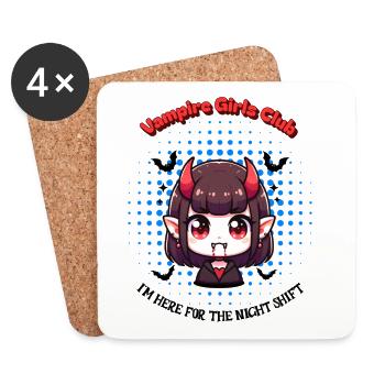 Vampire Girl Night Shift Halloween Anime Kawaii - Coasters (set of 4) - white - Front