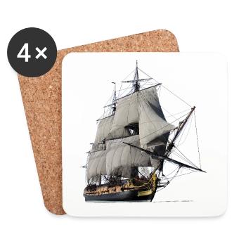 Sailing ship - Coasters (set of 4) - white - Front