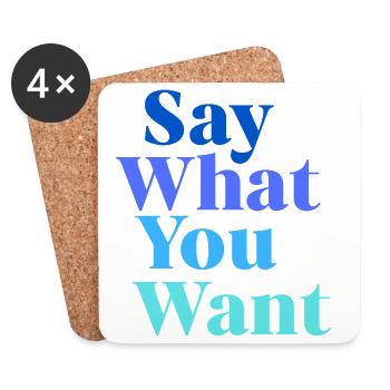 Expression of strong words stylish t-shirt - Coasters (set of 4) - white - Front