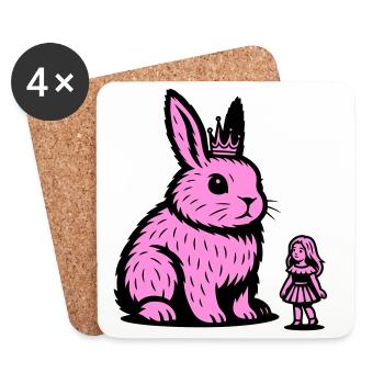 Bunny Princess - Coasters (set of 4) - white - Front