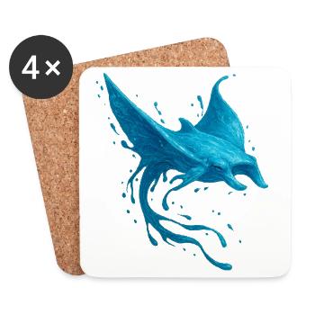 Fluid Manta - Coasters (set of 4) - white - Front
