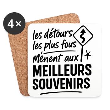 Illustration Éco-Responsable Nature - Dessous de verre (lot de 4) - blanc - Devant