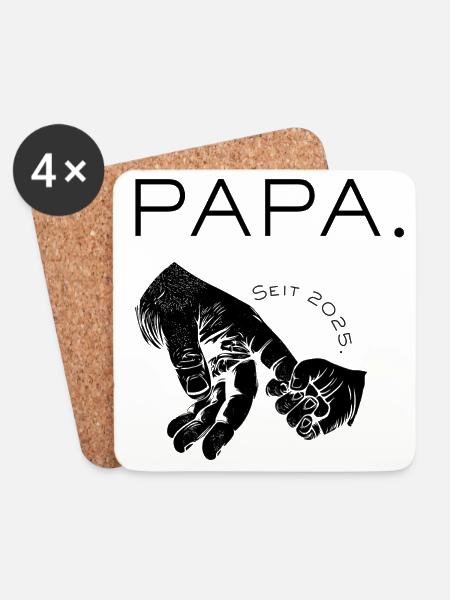 PAPA. Seit 2025 - Untersetzer (4er-Set) - Weiß
