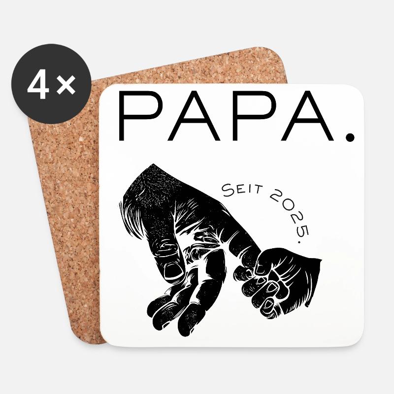 PAPA. Seit 2025 - Untersetzer (4er-Set) - Weiß