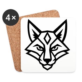 Stilisierter geometrischer Fuchs - Untersetzer (4er-Set) - Weiß - Vorne