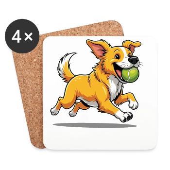 Le meilleur sport d’équipe est le Fetch - Dessous de verre (lot de 4) - blanc - Devant