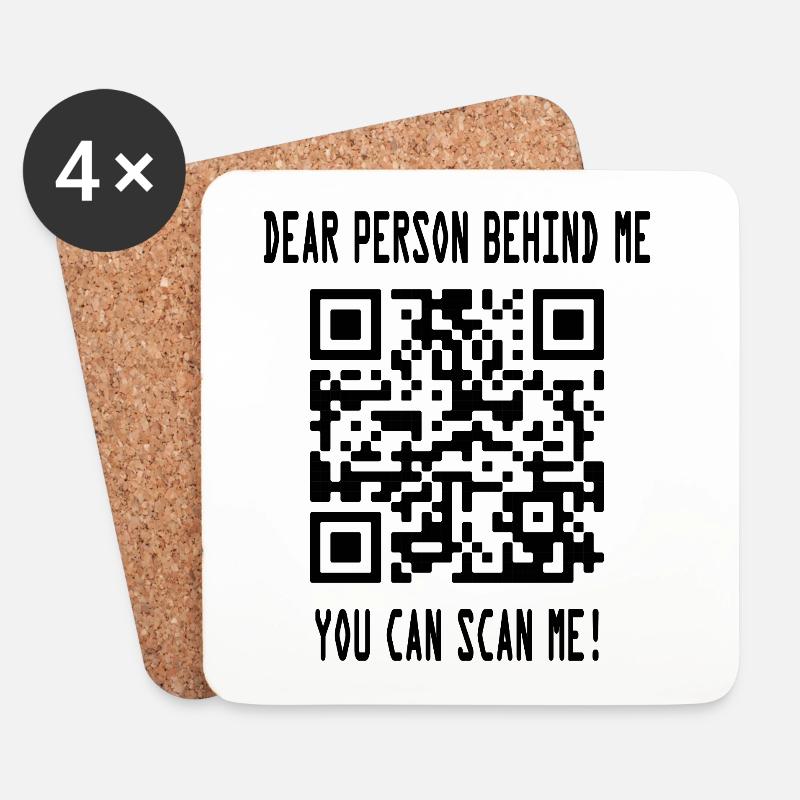 Scan me QR code for motivation - Coasters (set of 4) - white