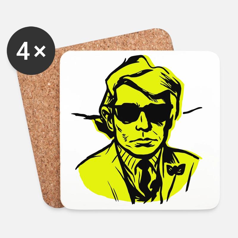 Man Art Illustration - Untersetzer (4er-Set) - Weiß