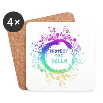 trans, pride, LGBT,regenbogen, protect the dolls - Untersetzer (4er-Set) - Weiß - Vorne