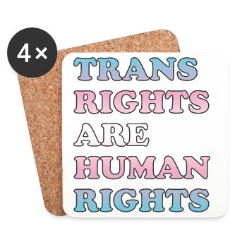 Trans rights are human rights - transgender flag  - Coasters (set of 4) - white - Front