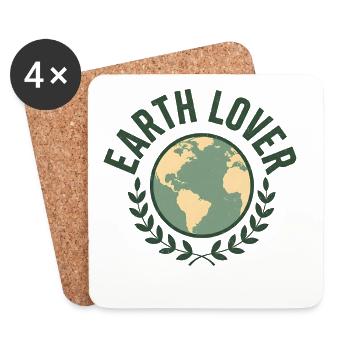 Closeness to the earth with nature motifs - Coasters (set of 4) - white - Front