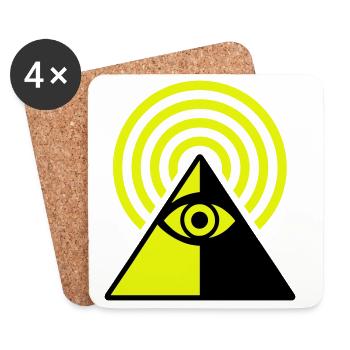 Pyramid Eye - Coasters (set of 4) - white - Front