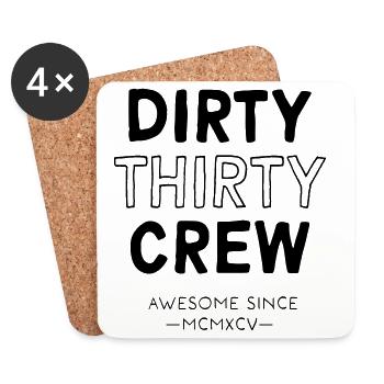 Dirty Thirty - Coasters (set of 4) - white - Front