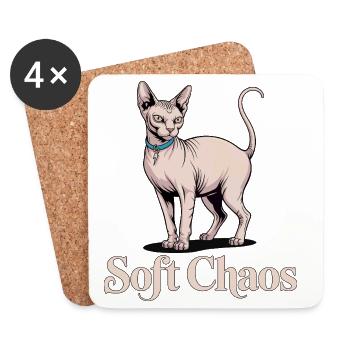 Chat Sphynx Soft Chaos - Dessous de verre (lot de 4) - blanc - Devant