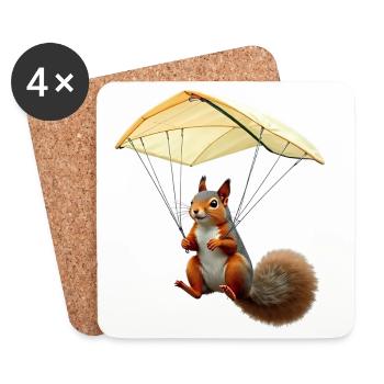 Flying Squirrel - Coasters (set of 4) - white - Front