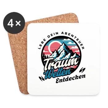 Trekking Berglandschaft Entdecken - Untersetzer (4er-Set) - Weiß - Vorne